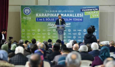 Yıldırım Belediyesi, Karapınar Mahallesi’nde İmar Parseli Tapularını Teslim Etti